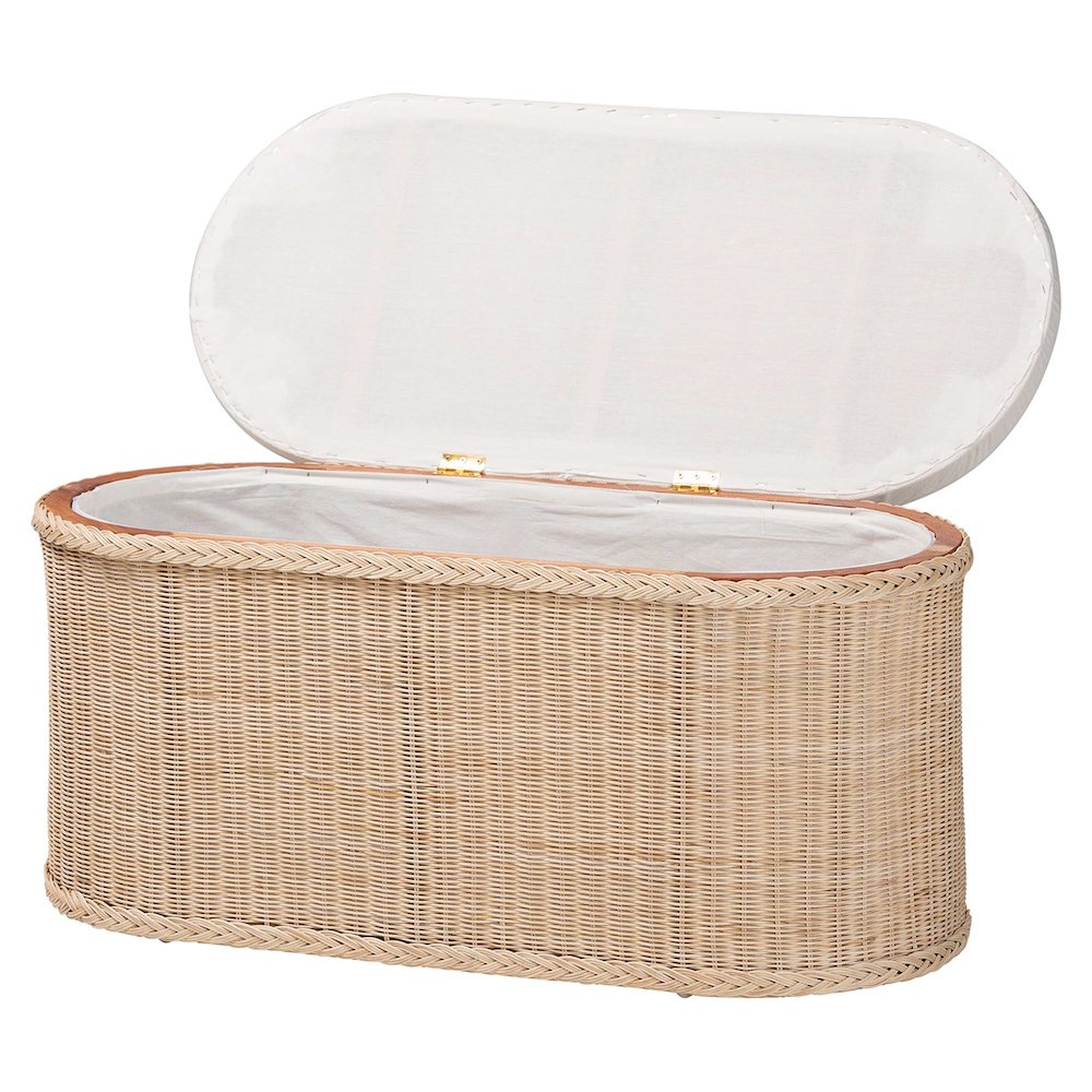 Barid Braided Natural Rattan Storage Bench