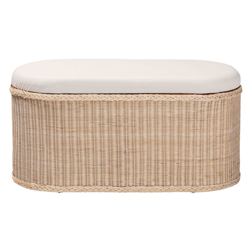 Barid Braided Natural Rattan Storage Bench