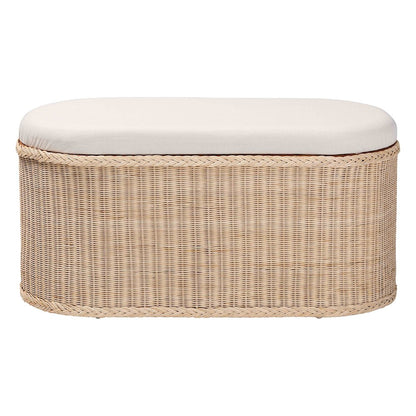 Barid Braided Natural Rattan Storage Bench