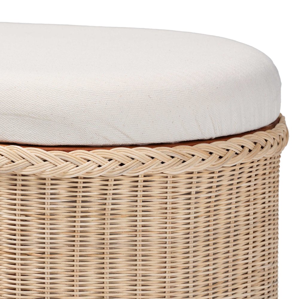 Barid Braided Natural Rattan Storage Bench