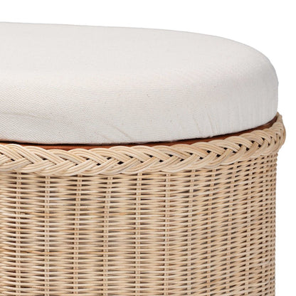 Barid Braided Natural Rattan Storage Bench