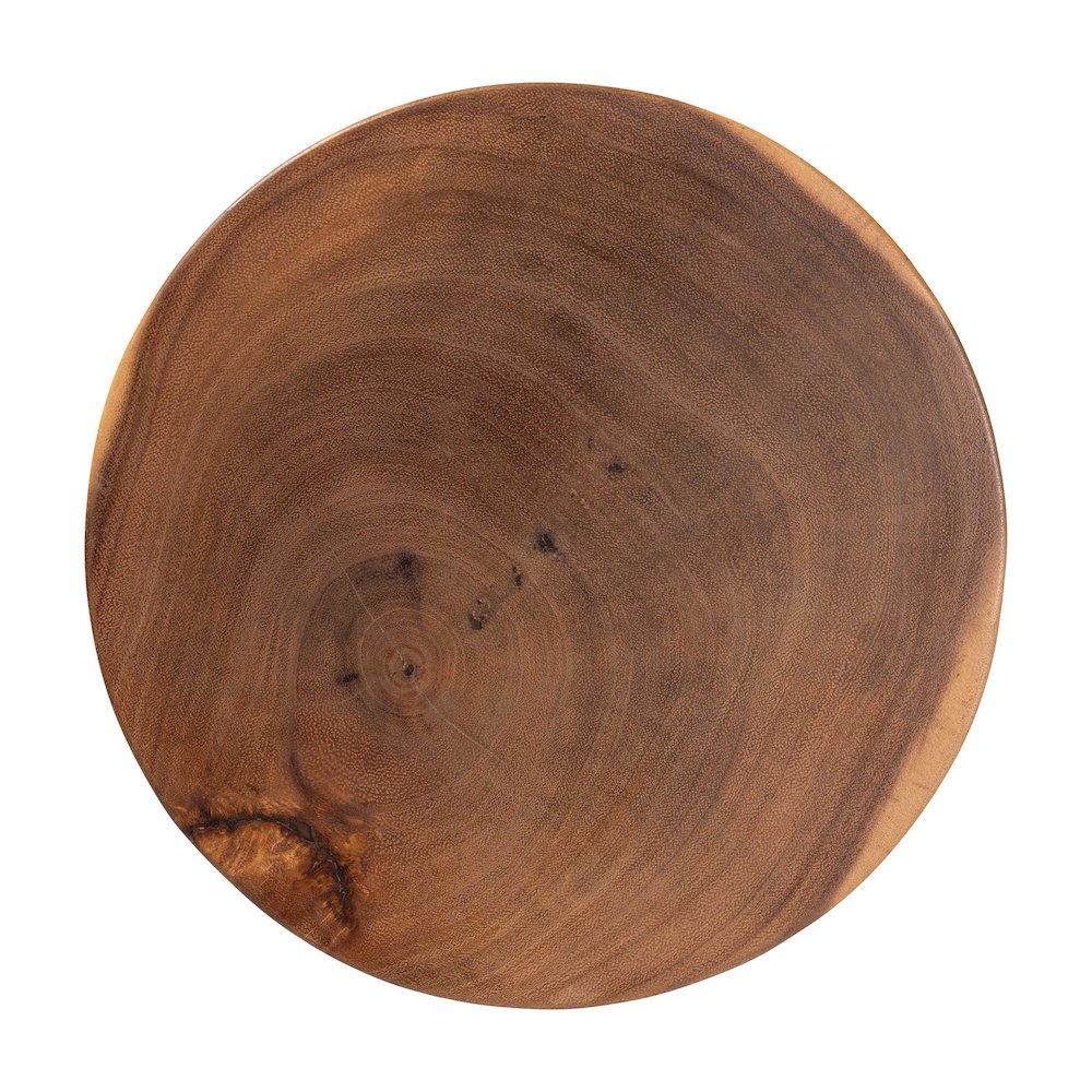 Wood Side Table - Handcrafted Sculptural End Table with Hourglass Design