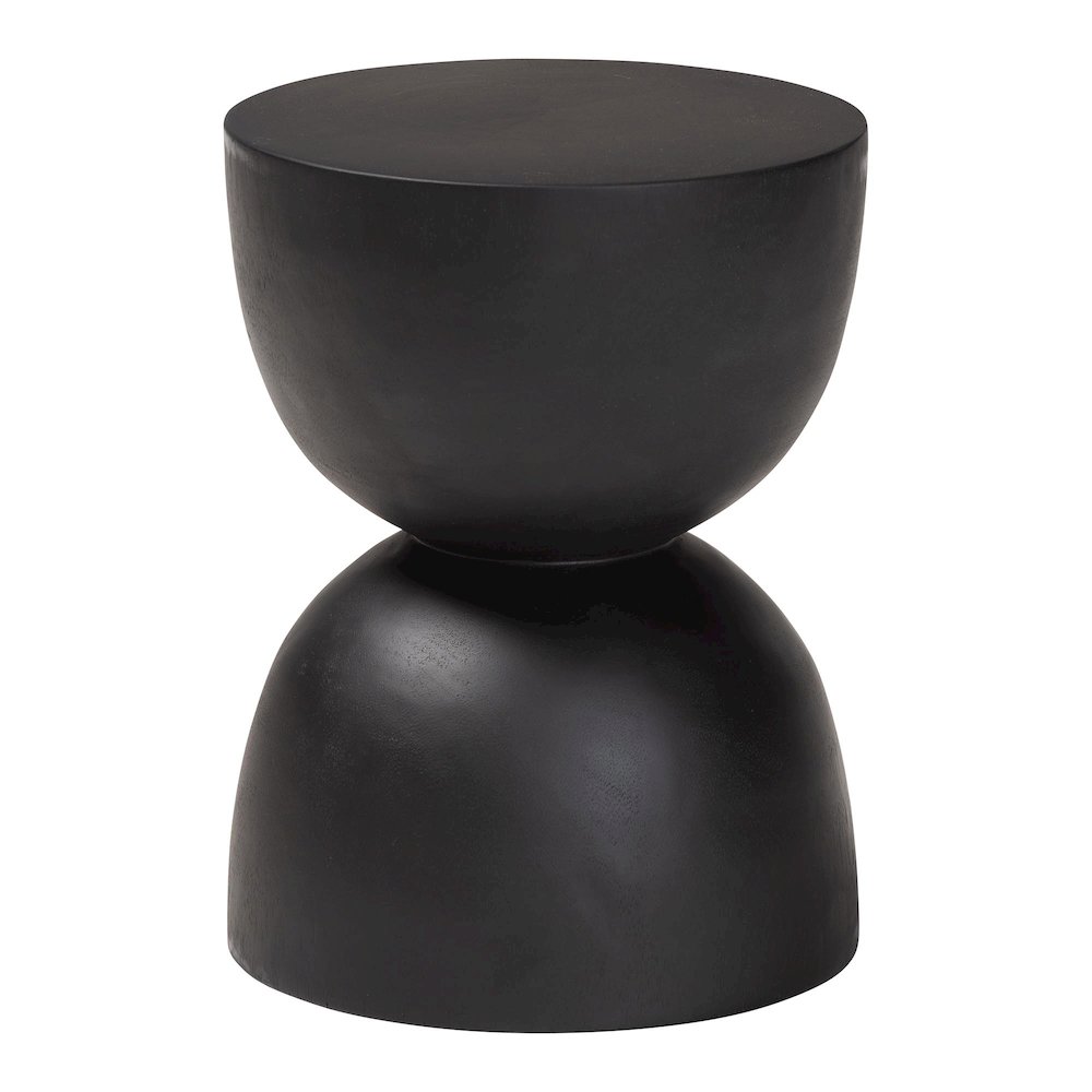 Wood Side Table - Hand-Carved Sculptural End Table with Hourglass Design