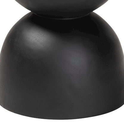 Wood Side Table - Hand-Carved Sculptural End Table with Hourglass Design