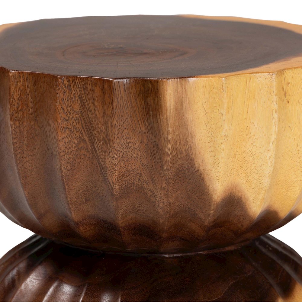 Noleta Hand-carved Suar Wood Side Table