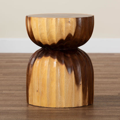 Noleta Hand-carved Suar Wood Side Table