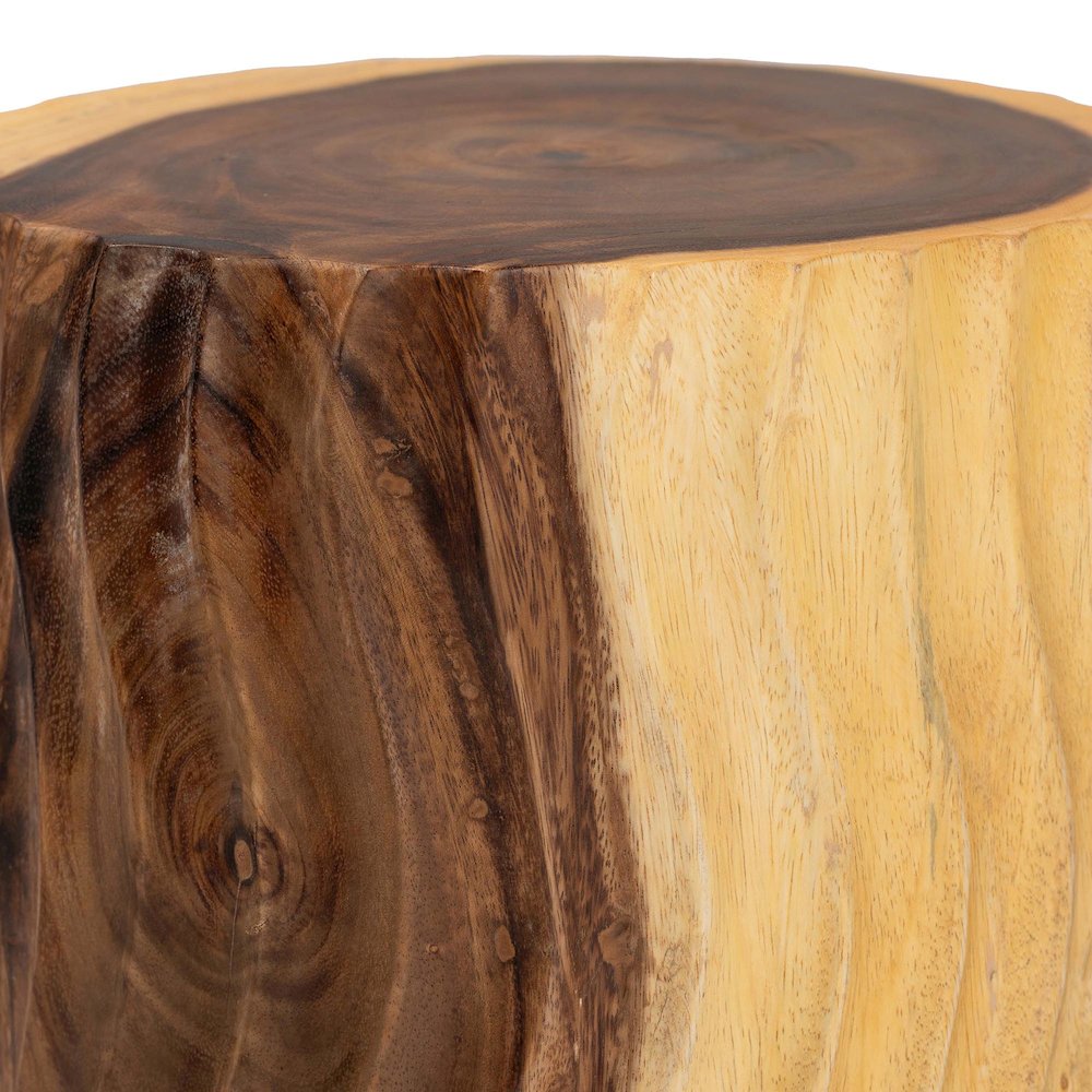 Fuchsia Hand-carved Suar Wood Side Table