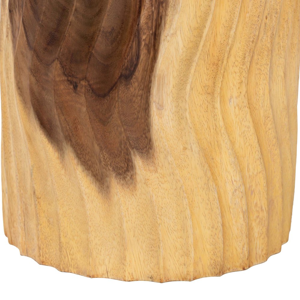Fuchsia Hand-carved Suar Wood Side Table