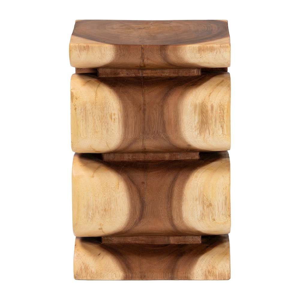 Eliada Hand-carved Suar Wood Side Table