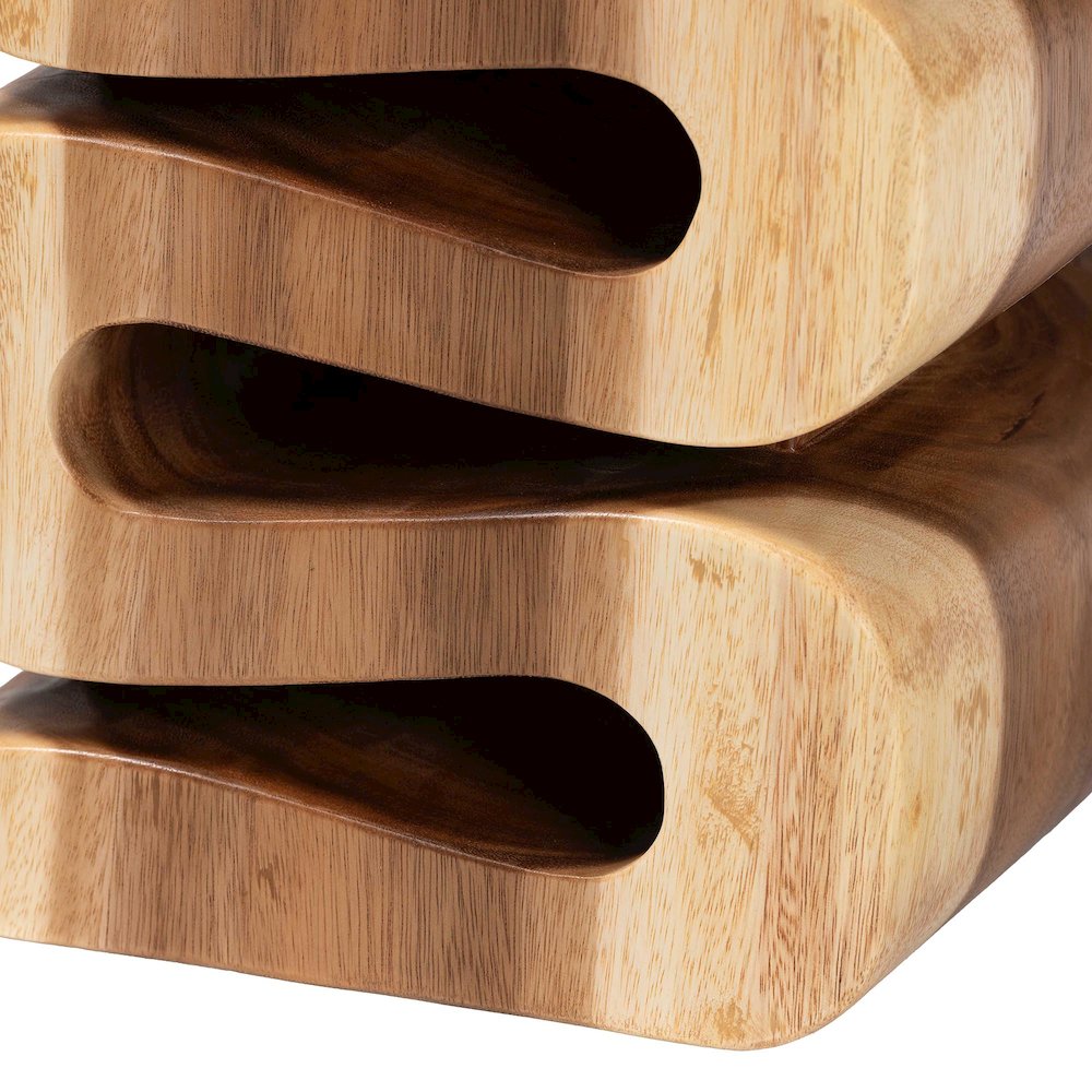 Eliada Hand-carved Suar Wood Side Table