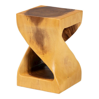 Rapha Hand-carved Suar Wood Side Table