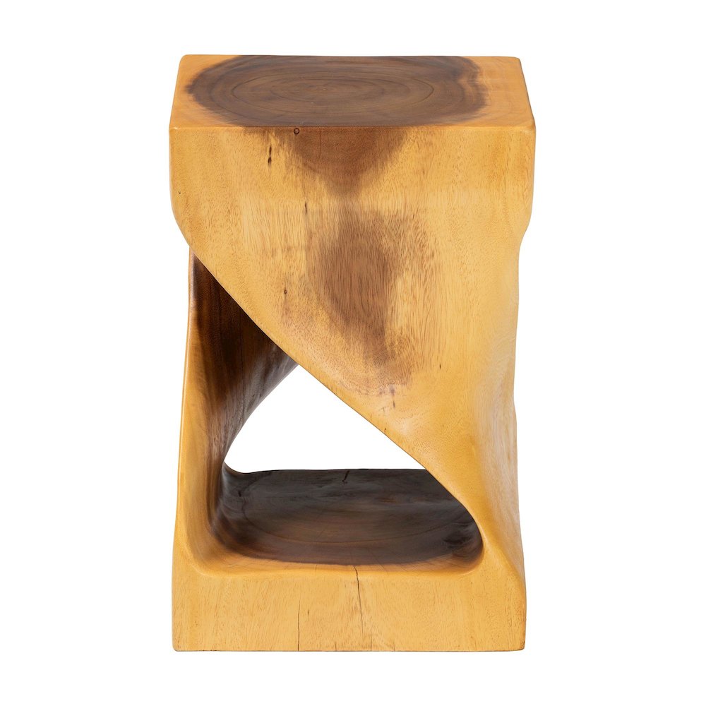 Rapha Hand-carved Suar Wood Side Table
