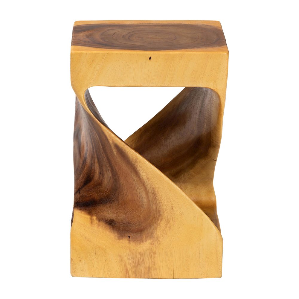 Rapha Hand-carved Suar Wood Side Table