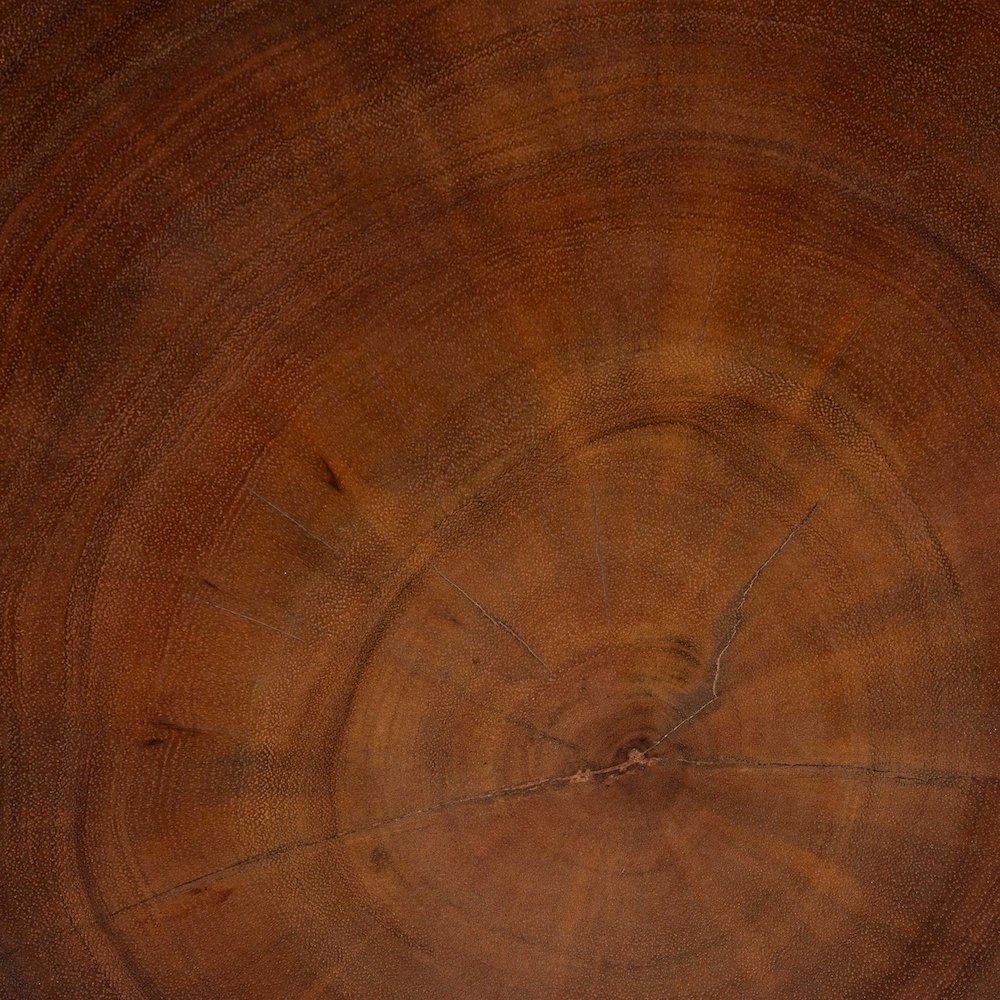 Rapha Suar Wood Accent Table - Hand-Carved Sculptural Pedestal Stand
