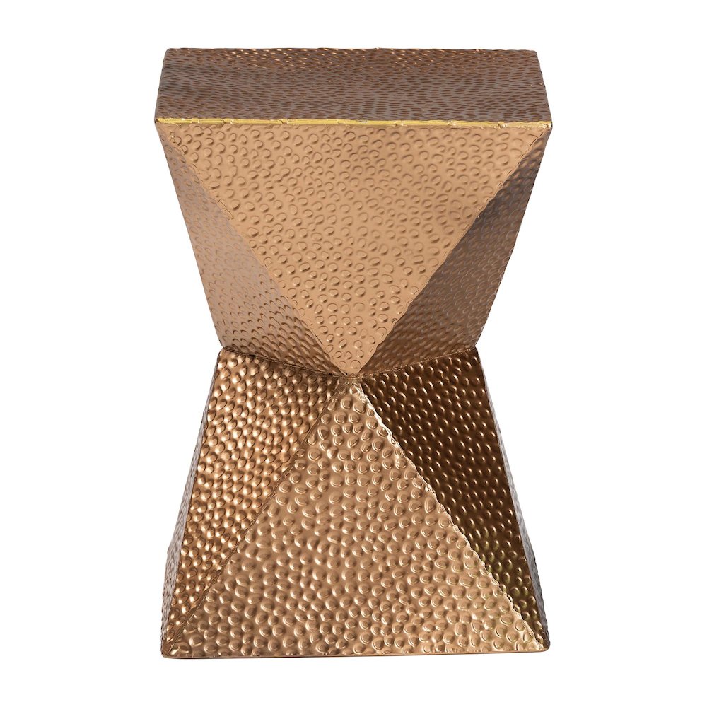 Pacey Textured Metal Accent Table - Geometric Gold Side Table