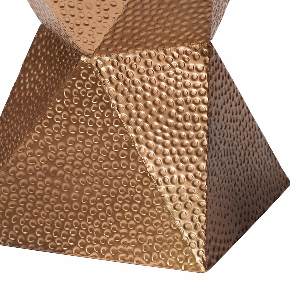 Pacey Textured Metal Accent Table - Geometric Gold Side Table