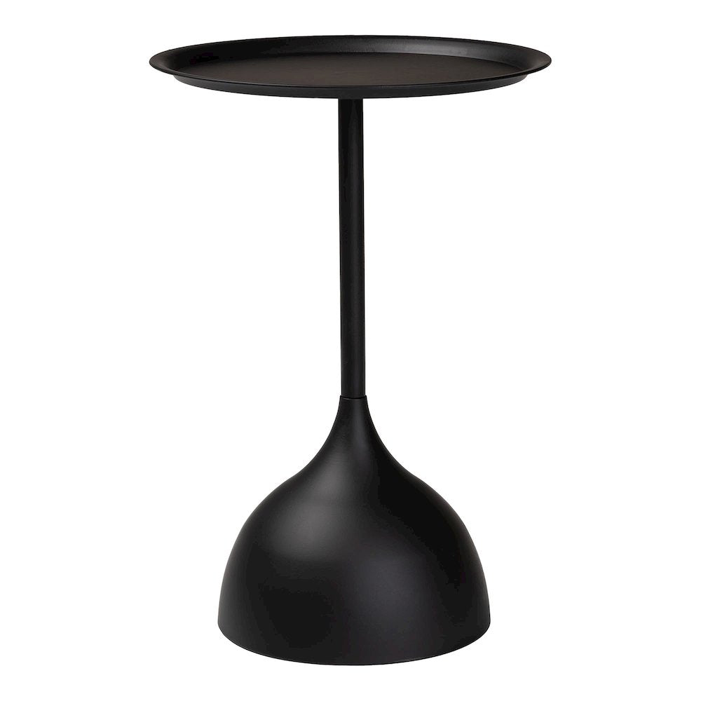 Webb Black Metal Pedestal Side Table - Modern Accent Table