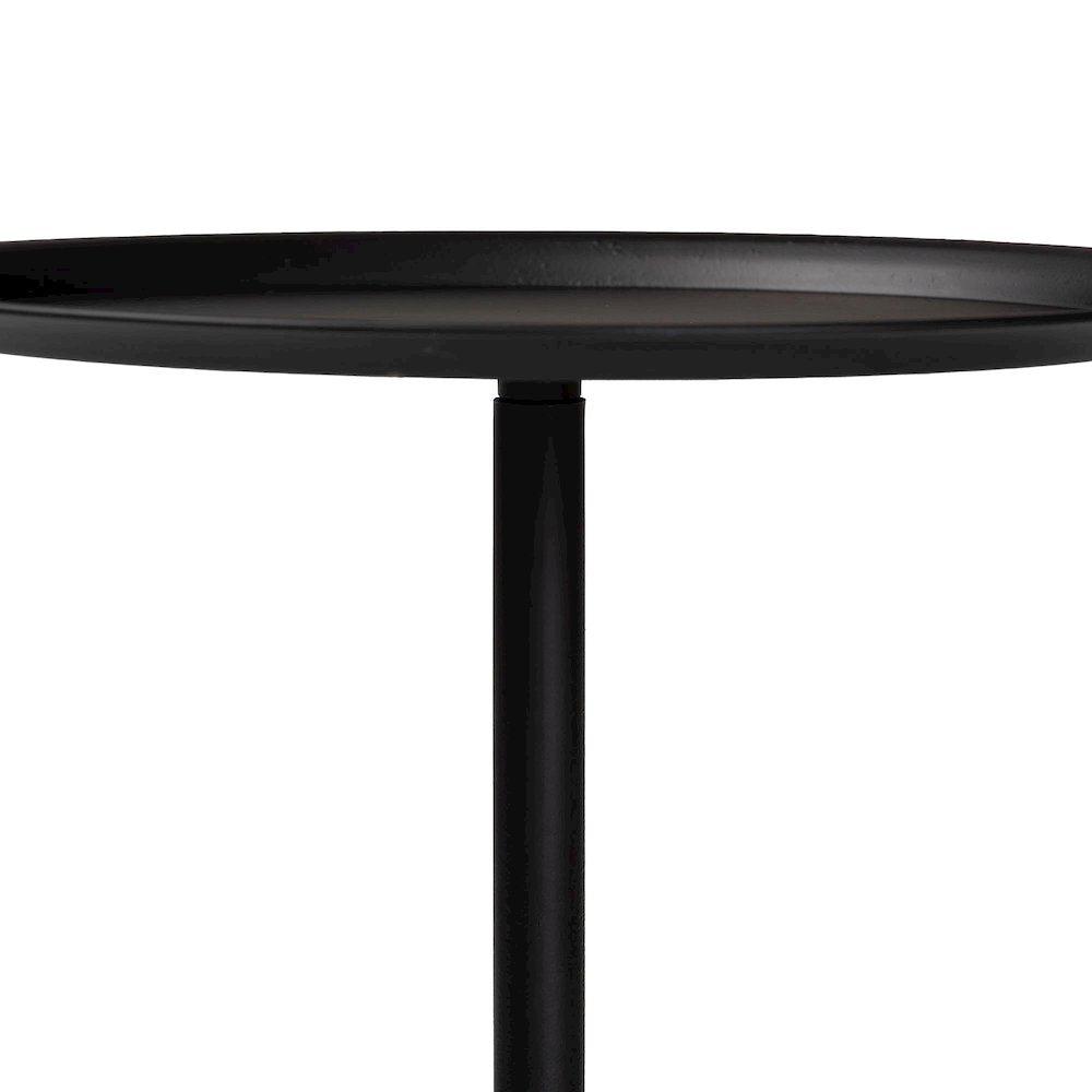 Webb Black Metal Pedestal Side Table - Modern Accent Table