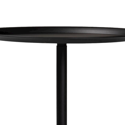 Webb Black Metal Pedestal Side Table - Modern Accent Table