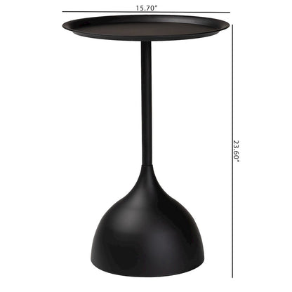 Webb Black Metal Pedestal Side Table - Modern Accent Table