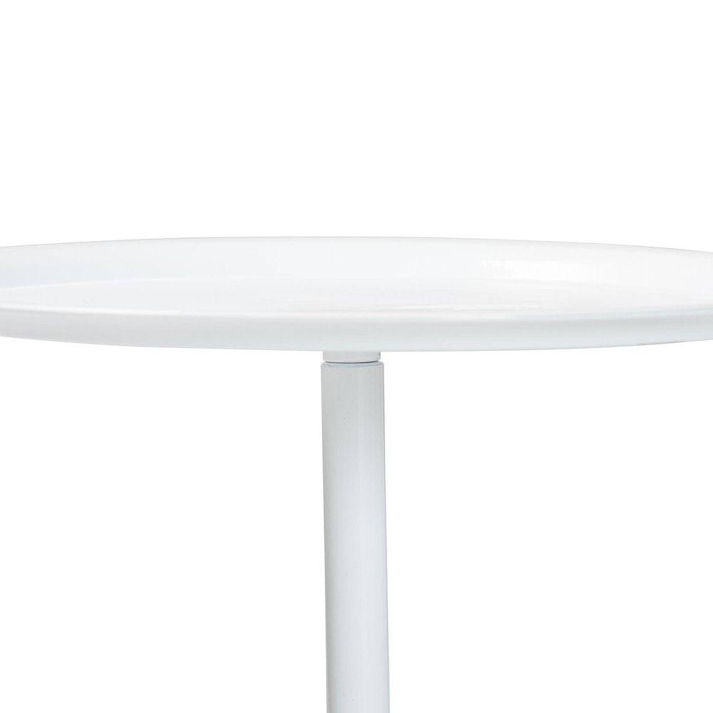 Webb White Metal Pedestal Side Table - Modern Accent Table