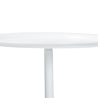 Webb White Metal Pedestal Side Table - Modern Accent Table