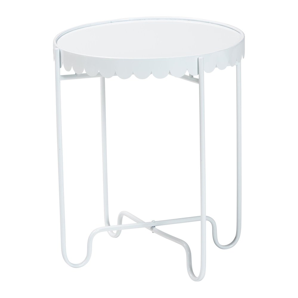 Laverne White Metal Side Table