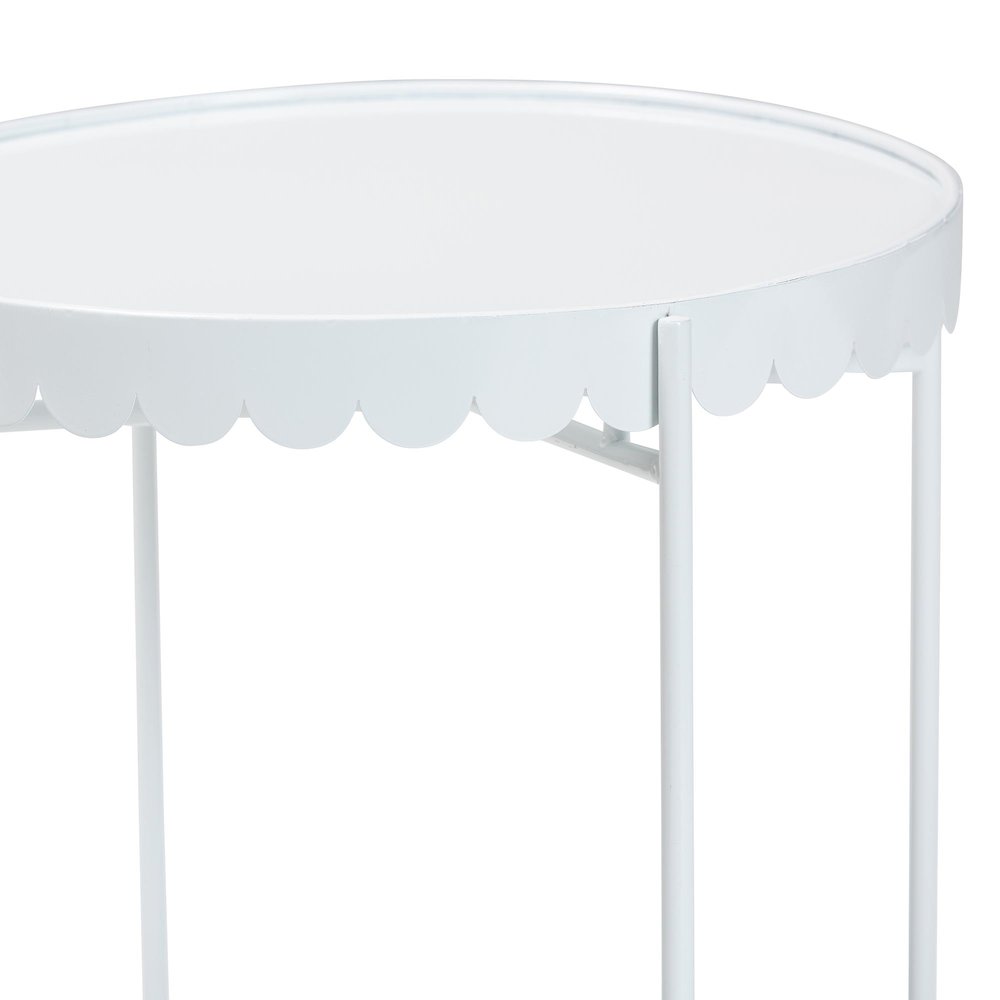 Laverne White Metal Side Table