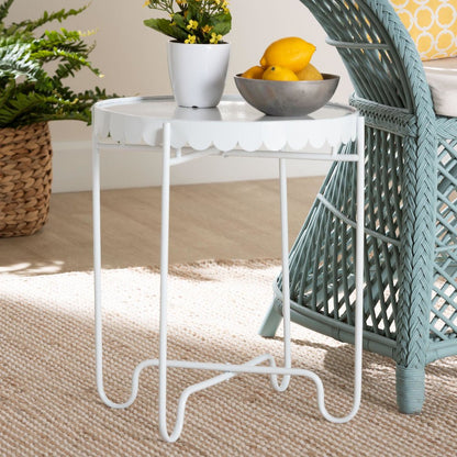 Laverne White Metal Side Table
