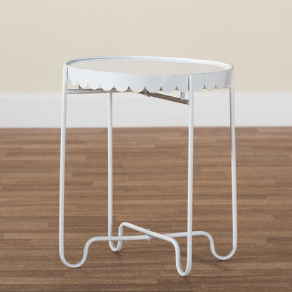 Laverne White Metal Side Table