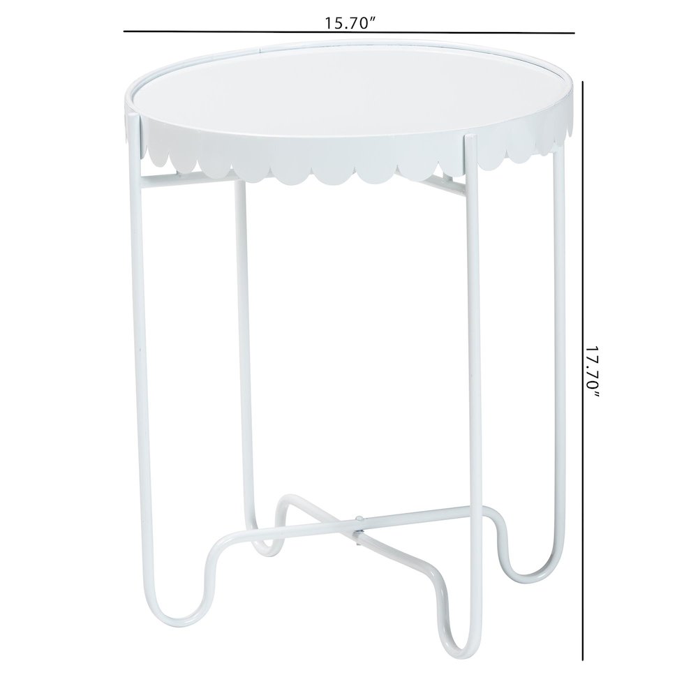 Laverne White Metal Side Table