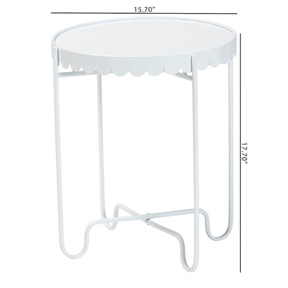 Laverne White Metal Side Table