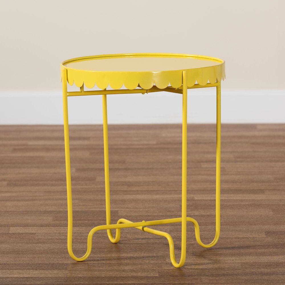 Laverne Yellow Metal Side Table