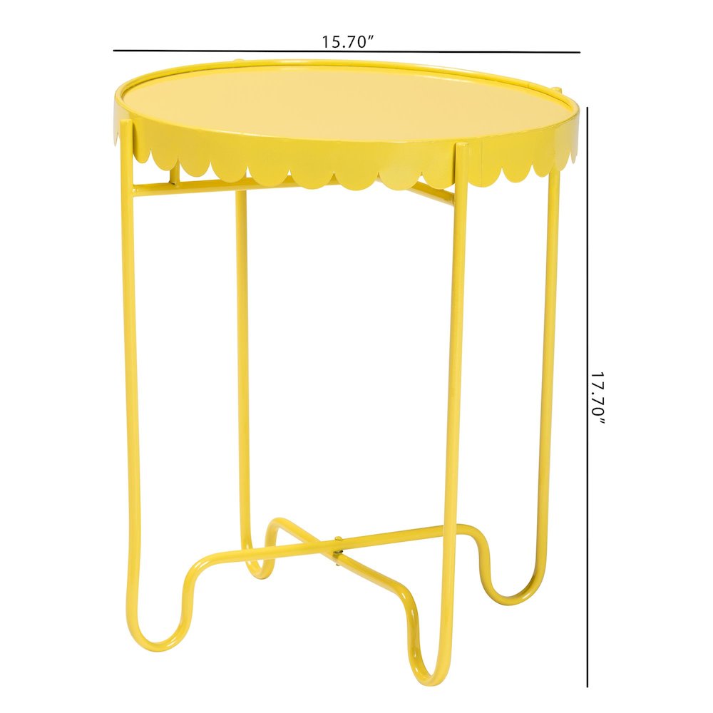 Laverne Yellow Metal Side Table