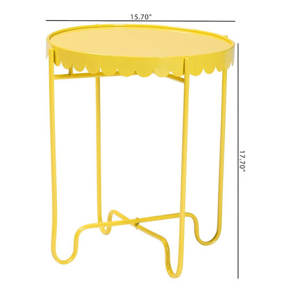 Laverne Yellow Metal Side Table