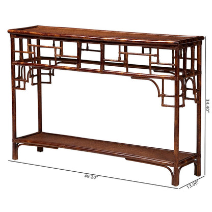 Sebalio Tortoise Natural Rattan Console Table