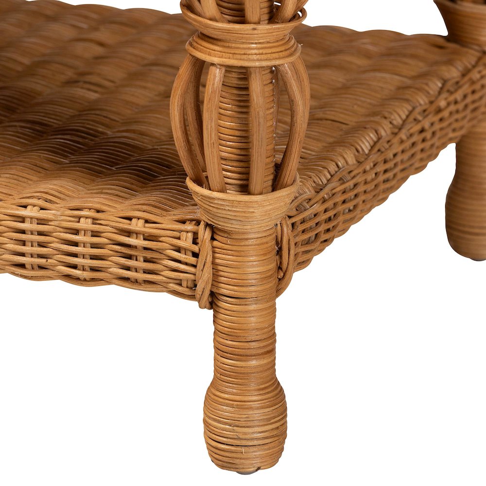 Dolby Natural Rattan Coffee Table - Handwoven Wicker Accent Table