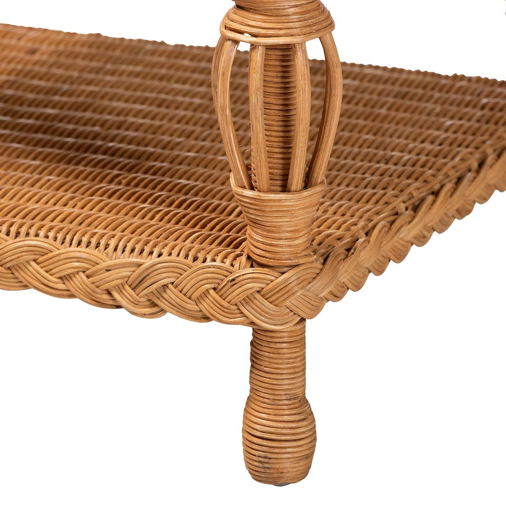 Dolby Natural Rattan End Table - Handwoven Wicker Side Table