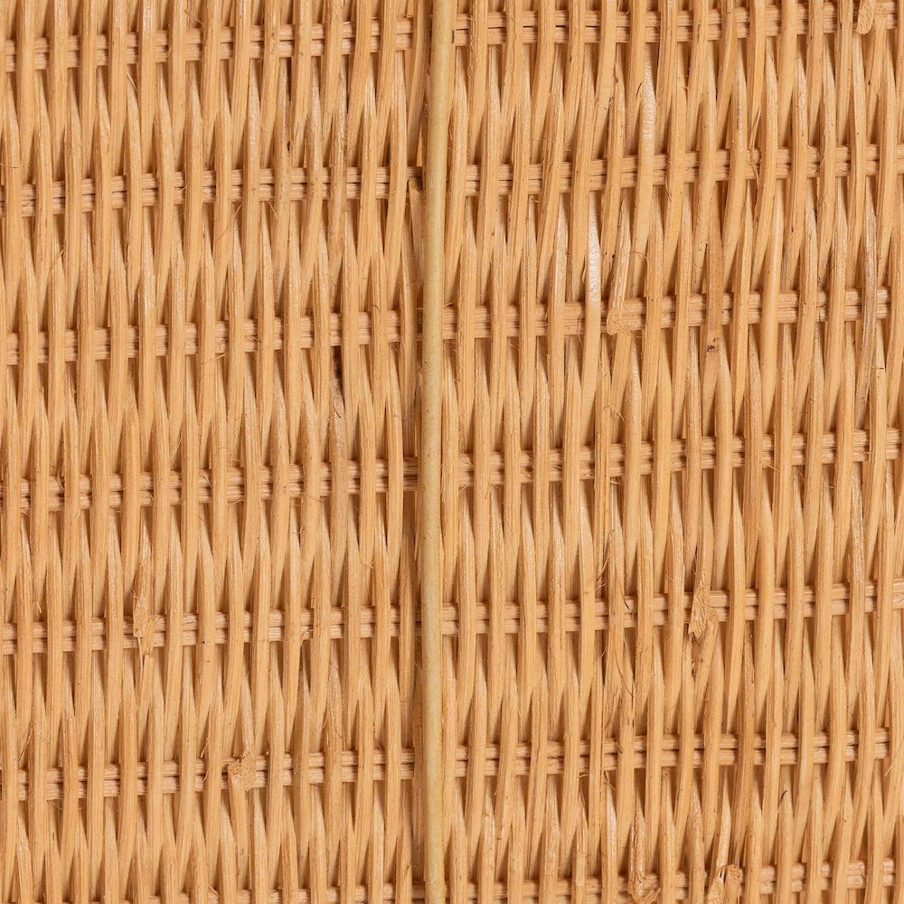 Natural Rattan Footstool - Sculptural Handwoven Ottoman