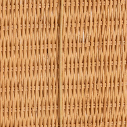 Natural Rattan Footstool - Sculptural Handwoven Ottoman