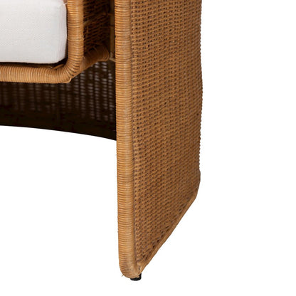 Natural Rattan Sofa with Cushion - Handwoven 3-Seater Couch