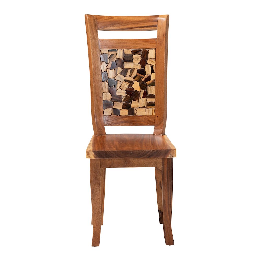 Luan Suar Wood Dining Chair - Handcrafted Solid Wood Seat