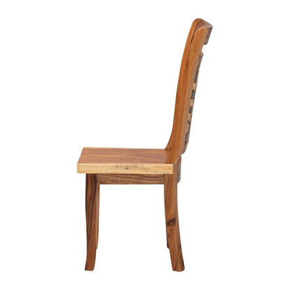 Luan Suar Wood Dining Chair - Handcrafted Solid Wood Seat
