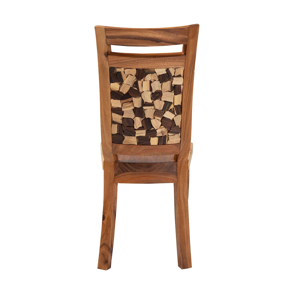 Luan Suar Wood Dining Chair - Handcrafted Solid Wood Seat