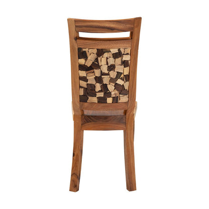 Luan Suar Wood Dining Chair - Handcrafted Solid Wood Seat