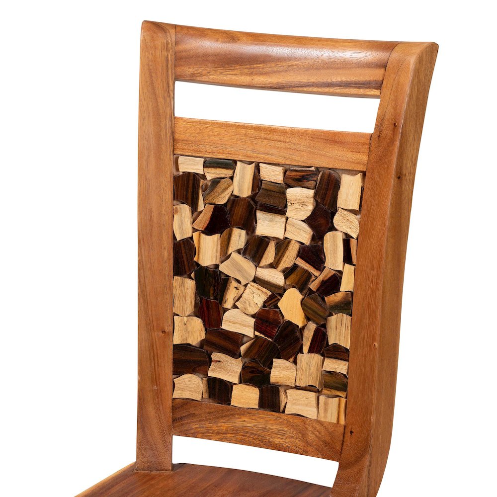 Luan Suar Wood Dining Chair - Handcrafted Solid Wood Seat