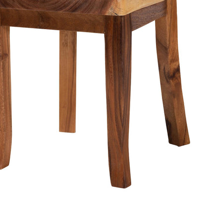 Luan Suar Wood Dining Chair - Handcrafted Solid Wood Seat