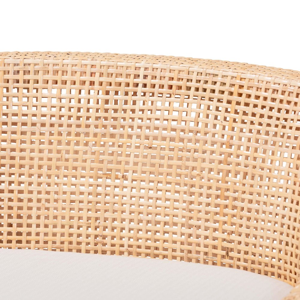Natural Rattan Counter Stool - Handcrafted Wingback Counter Chair