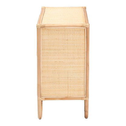 Acelin Natural Rattan Storage Cabinet - Handcrafted Boho Accent Console