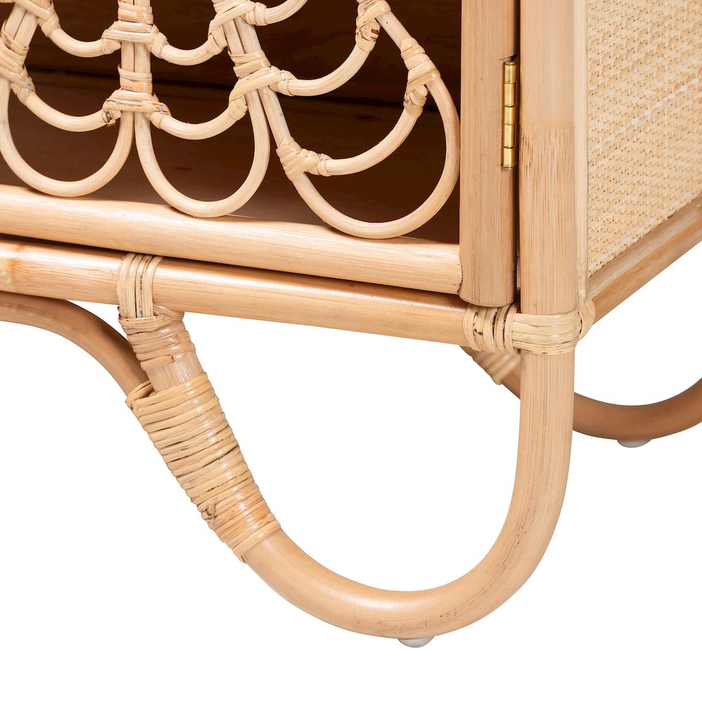 Acelin Natural Rattan Storage Cabinet - Handcrafted Boho Accent Console